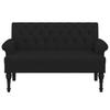 Bench with Backrest Black 120x62x75.5 cm Fabric