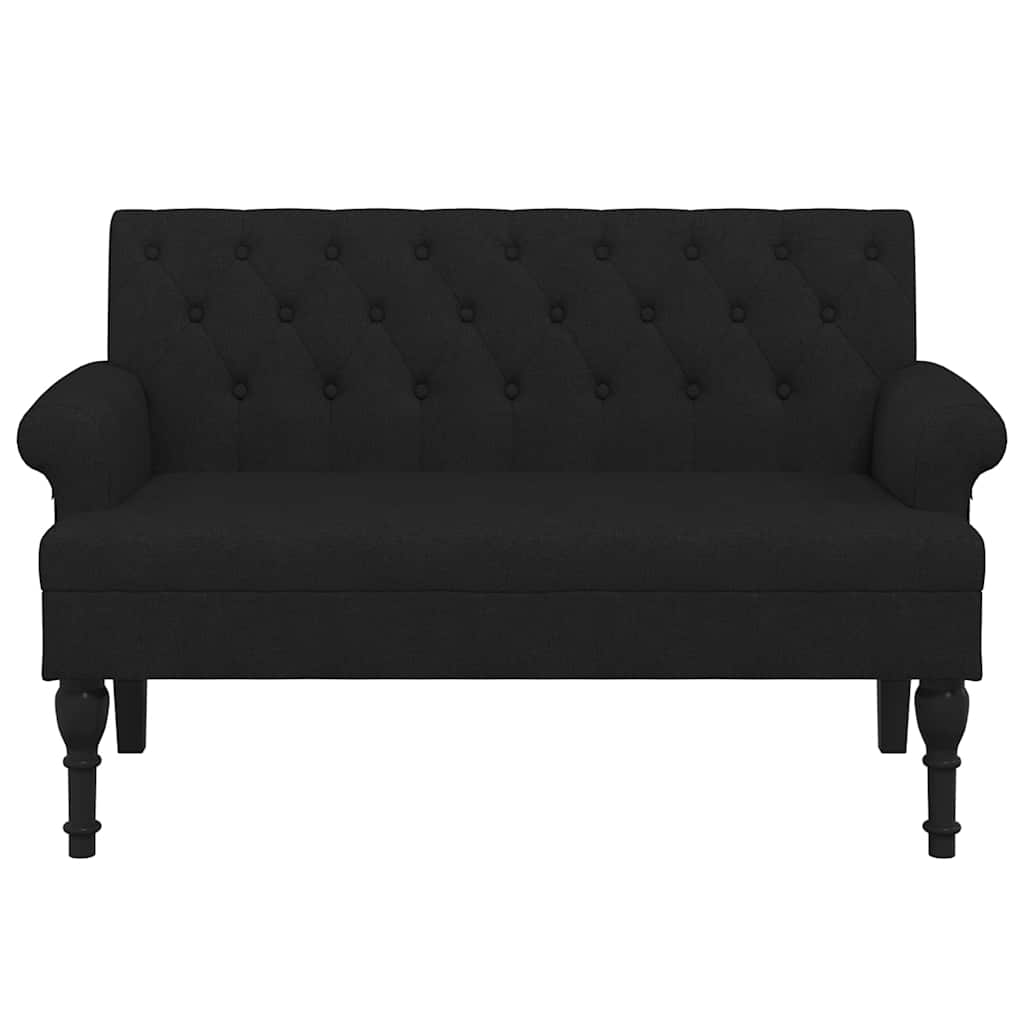 Bench with Backrest Black 120x62x75.5 cm Fabric