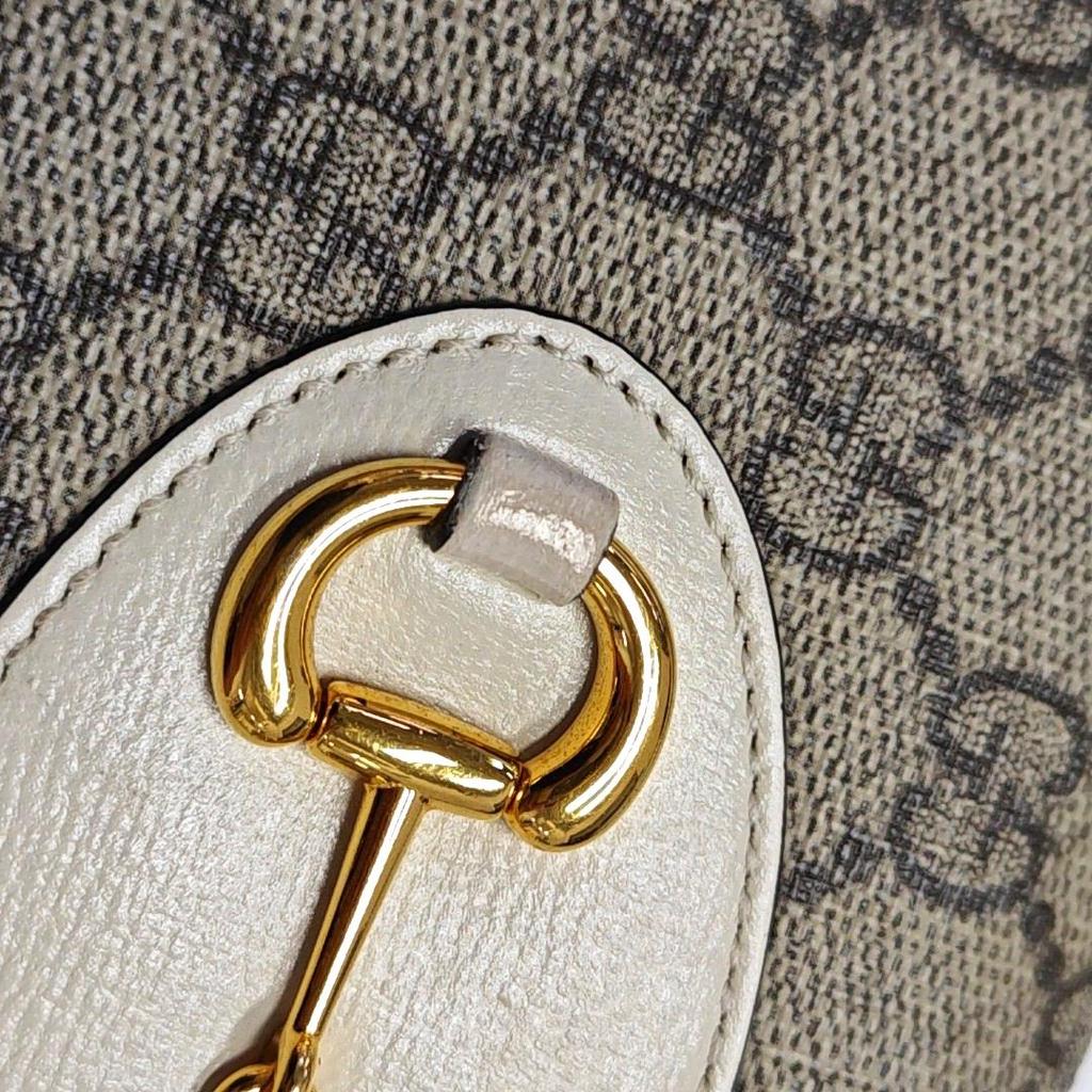 [Pre-Owned] Gucci Horsebit 1955 Wallet With Chain 'Beige/Ebony/White' - Very Good #1HI24IQ
