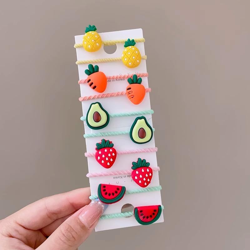 10-30PCS/Set, Cute Cartoon Animals, Hair Bands, Girls, Elastic Rubber Band, Headwear, Hair Accessories