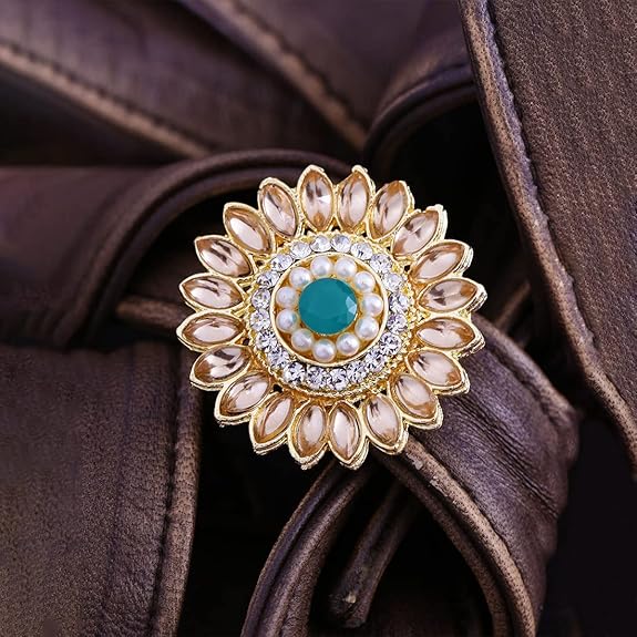 Latest Traditional Collections Copper and Cubic Zirconia Classic Cocktail Ring for Women & Girls