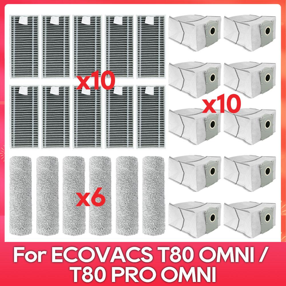 Fit For ( ECOVACS T80 PRO OMNI / T80 OMNI ) Vacuum Parts Main Roller Mop Cloth Side Brush Dust Bag HEPA Filter Accessories