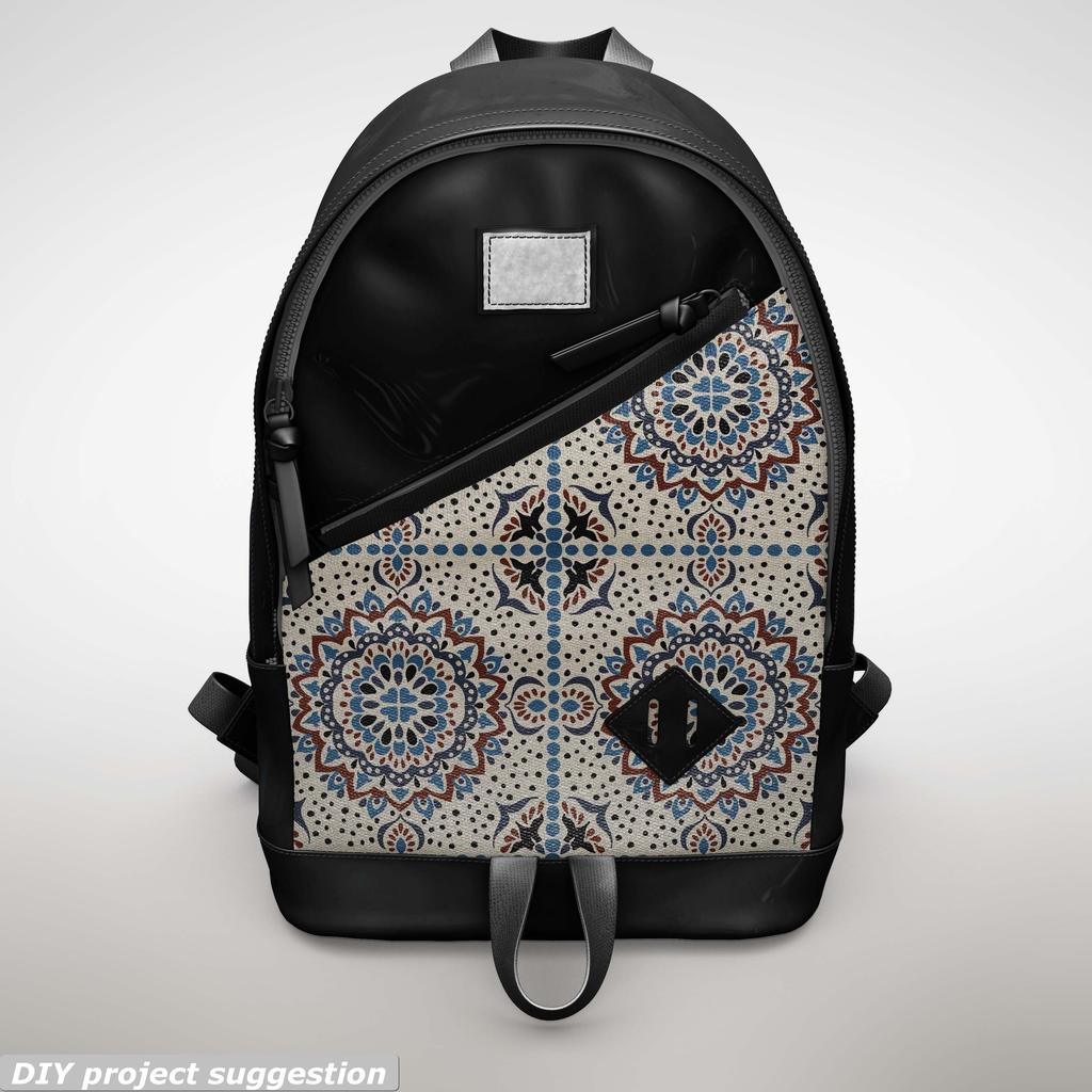 Outdoor Dekostoffe Oxford - Motiv Blumen-Mandala I Dr176