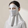 Sun Protection Sunscreen Mask Solid Color Neck Wrap Breathable Ice Silk Face Veil  Summer