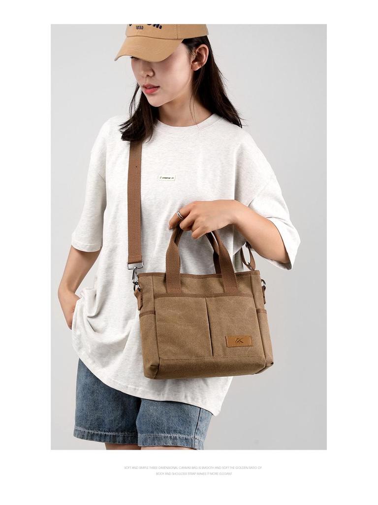 2025 Damen Trendige Schultertasche im koreanischen Stil: Vielseitige, modische Canvas-Handtasche und Umhängetasche mit großem Fassungsvermögen.