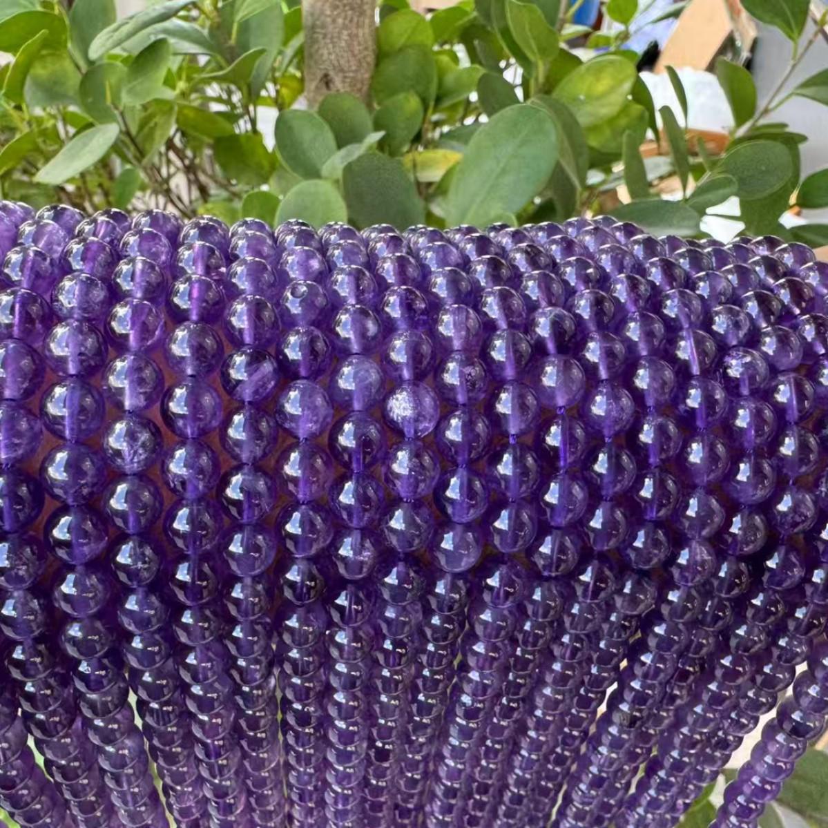 Натуральные аметистовые круглые бусины для DIY-украшений - Популярный стиль, Свободные полуфабрикаты 4mm ~90 beads