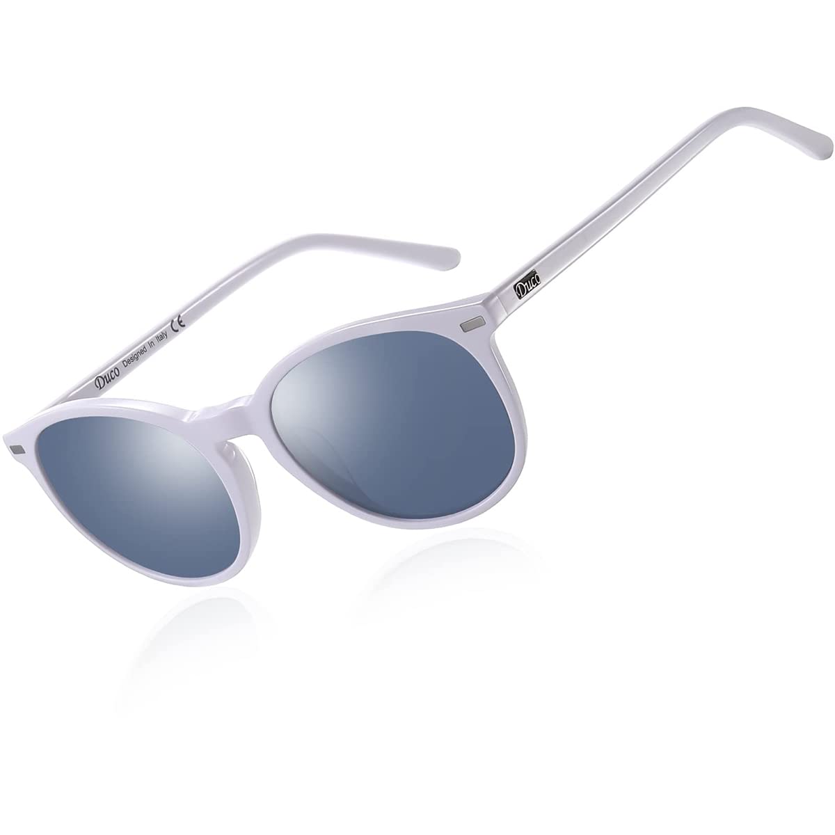 

DUCO Round Sunglasses with UV UV400 Polarized Fashionable UV Size 1230 Women s Protection, Protection, Lenses, Design, Protection, (White Grey)