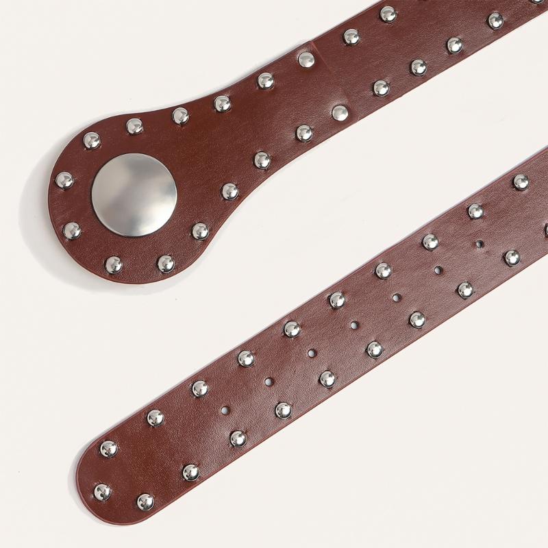Punk-Stil Nieten Gürtel Verstärkter PU-Leder Bund für Damen und Frauen Bequem zu tragen für Taille 70-110cm