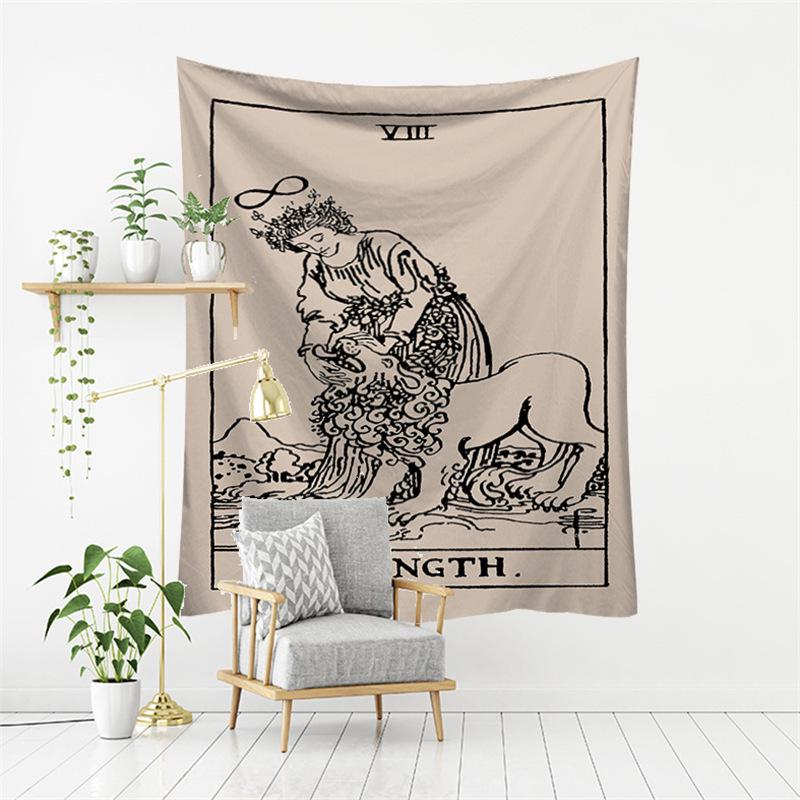 European Tarot Card Series Wall Tapestry - Decorative Polyester Landscape Hanging Cloth