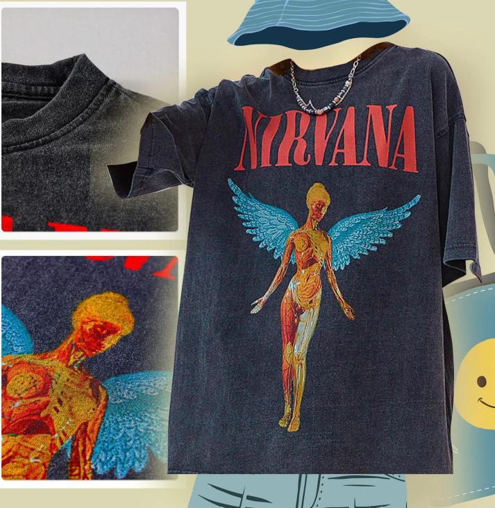 

Vintage Rock Band TShirt Oversized Reprint Acid Faded Black Unisex T-Shirt XXL