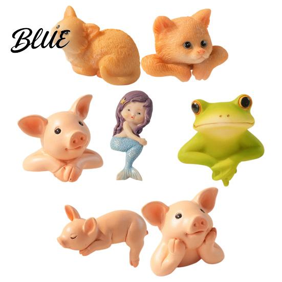 Resin Home Decoration Ornaments 3D Cute Animal Light Switch Sticker Cartoon Pig Cat Mermaid Frog Wall Small Desktop Ornament Crafts Stickers,