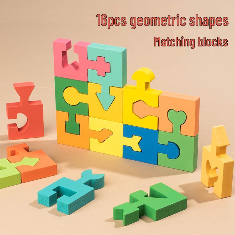 Montessori Geometric Shape Matching Blocks: Develop Hand-Eye Coordination & Logical Thinking in Kids