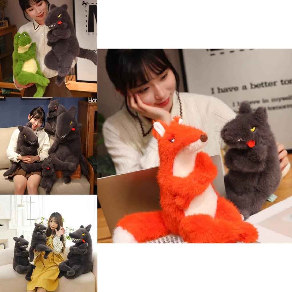 Adorable Plush Green Crocodile Cute Faux Wolf And Fox Stuffed Animal Toy For Kids