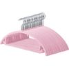 Tkone Non-Slip Hangers, Prevents Slippage, Thin, Space-Saving, Heavy-Duty, Break-Resistant, and Deformation-Resistant Velvet, 30-Pack, Pink