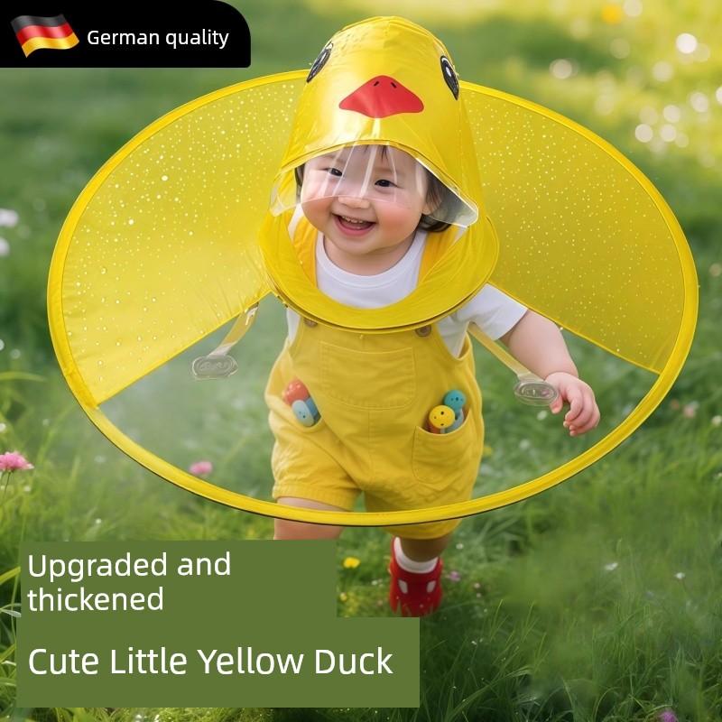 Deutscher Kinder-Regenmantel Kleine Gelbe Ente Ufo Sturm-Regenponcho Faltbarer Umhang-Stil für Jungen und Mädchen 2026 Neues Modell