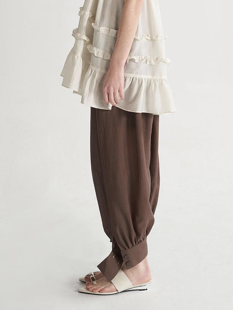 CAHIERS Crinkle Balloon Elastic Pants