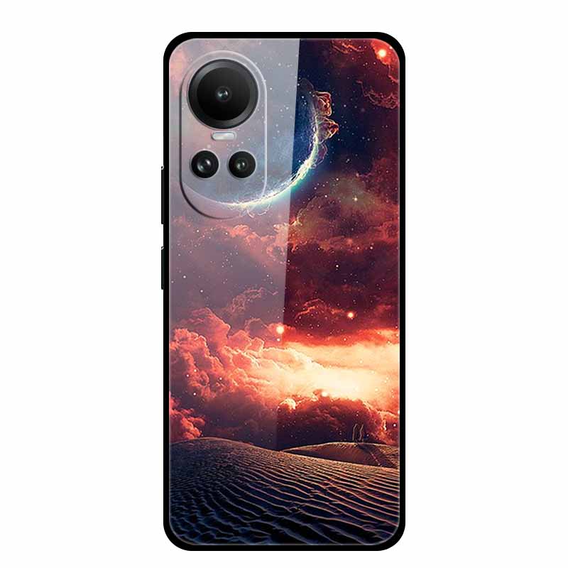 Tempered Glass Case For Oppo Reno10 Pro Cover Reno 10 5G Fashion Hard Back Cover for Oppo Reno 10 Pro 5G Reno105G Case Lion Capa