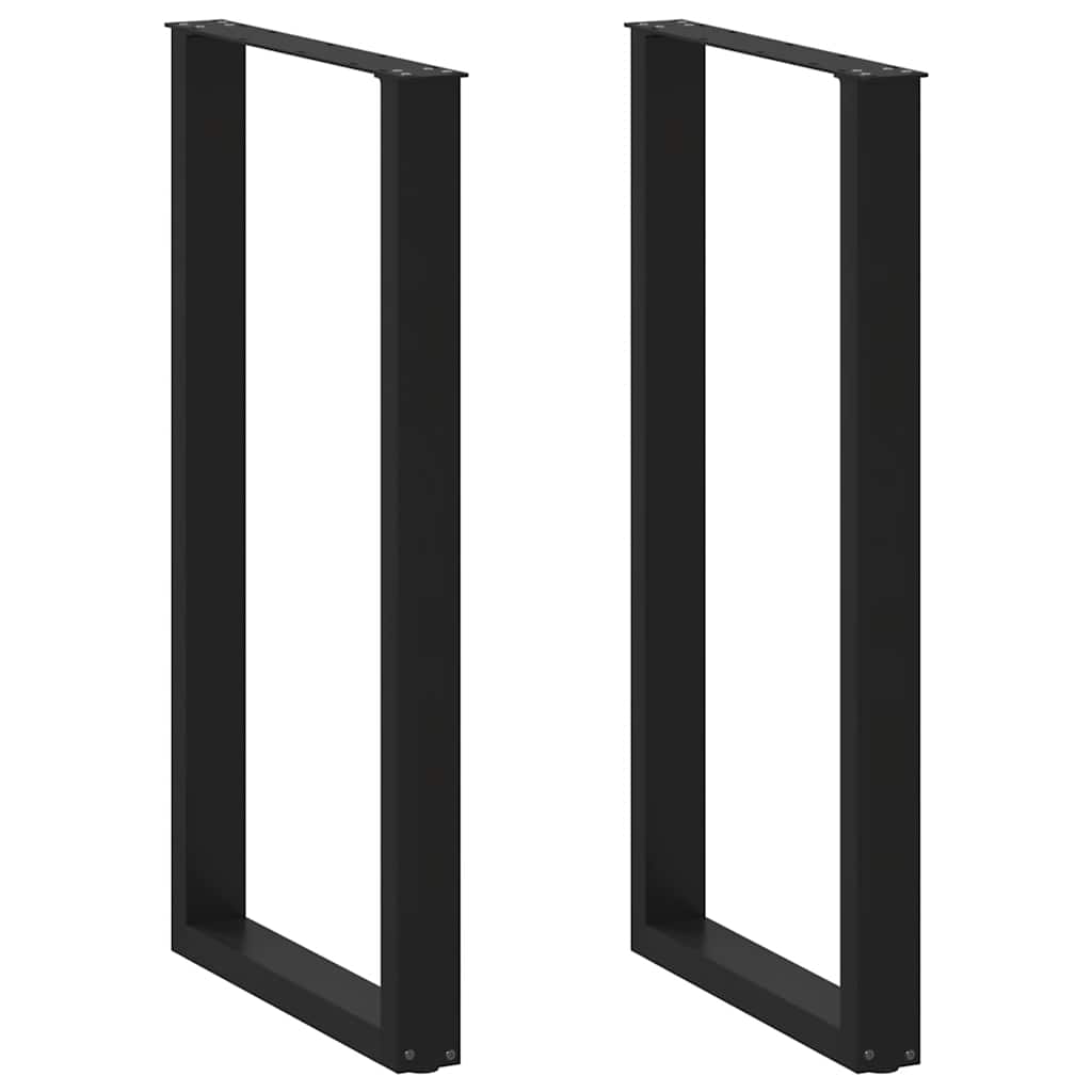 Bartischbeine U-Form 2 Stück. Schwarz 60 x (110 111) cm Stahl