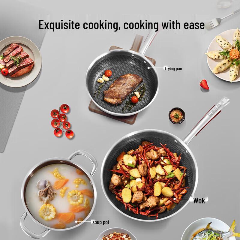 Kangbach 304 Stainless Steel 3-Piece Cookware Set