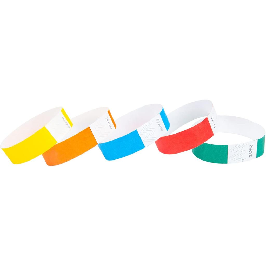 DGBDPACK 500 Pcs Wristbands, Waterproof Tearproof Wrist Straps Admission Bracelets Tickets (Assorted)