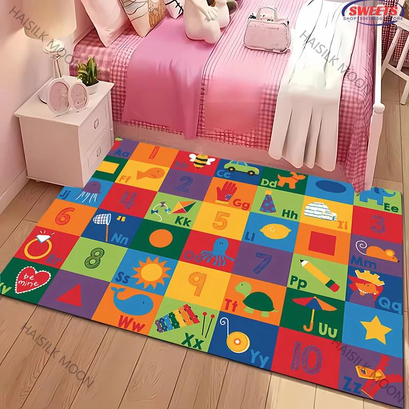 

Kids Play Mats for Floor Extra Large Carpets Playtime Collection ABC, Numbers, Animals Educational Area Rugs for Play Room 40x60cm