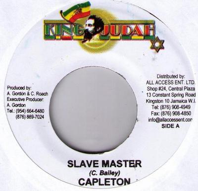 7inch Record CAPLETON - Slave Master NONE King Judah Jamaica Reggae, Ska & Dub Used