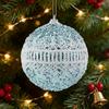Weihnachtskugel Anhänger Aufhängbare Weihnachtsfeier Dekorationen klebriges Pulver Weihnachts-Schaumstoffball für Weihnachtsbaum Feiertagsparty