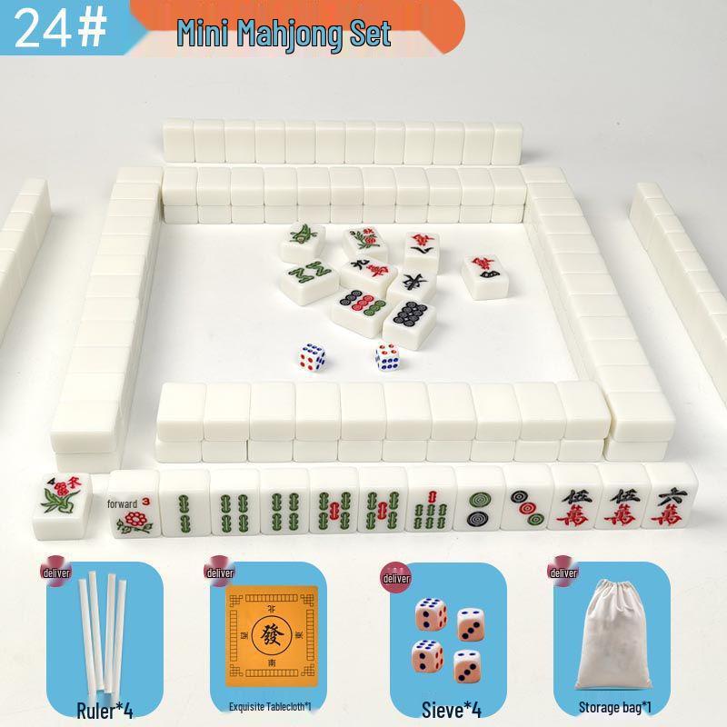 Compact Hand-Rubbed Mini Mahjong Set for Travel & Outdoor Use