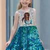 Girls Sleeveless Round Neck Vest Dress Stylish Cute Mermaid 3D Digital Print Pattern Summer Versatile Mini Children's Dress