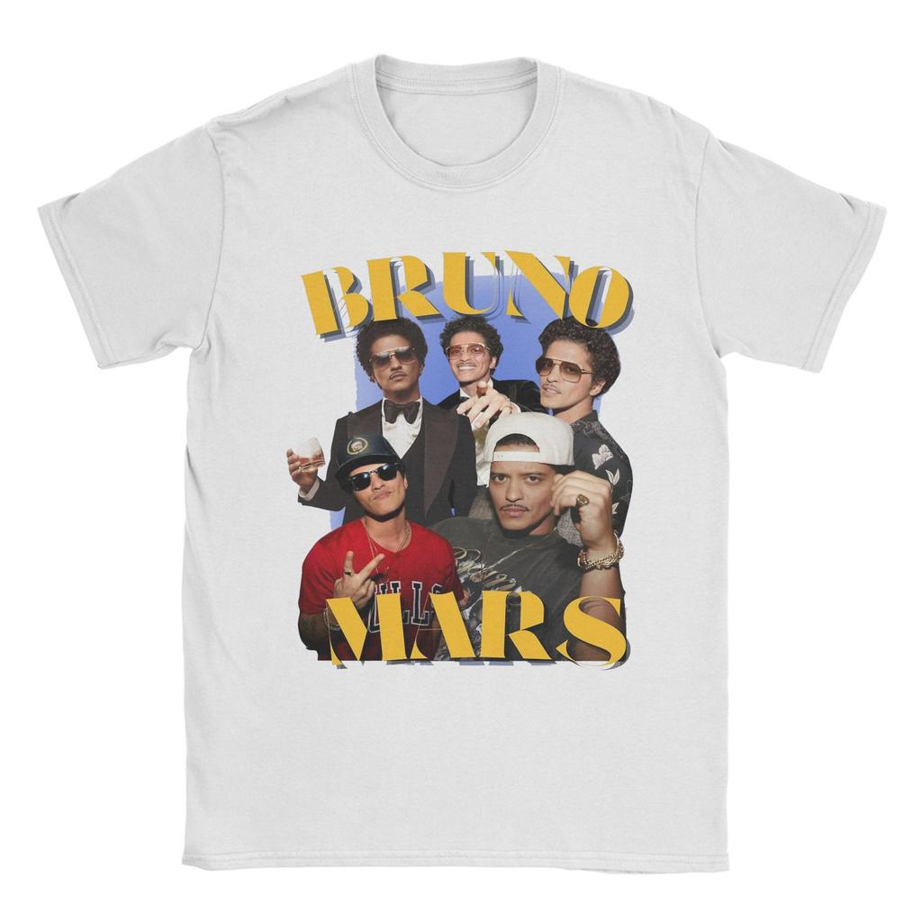 Bruno Mars Chanteur T-shirt Homme T-shirt Drôle Manches Courtes Col Rond T-shirts 100% Coton Hauts Graphiques