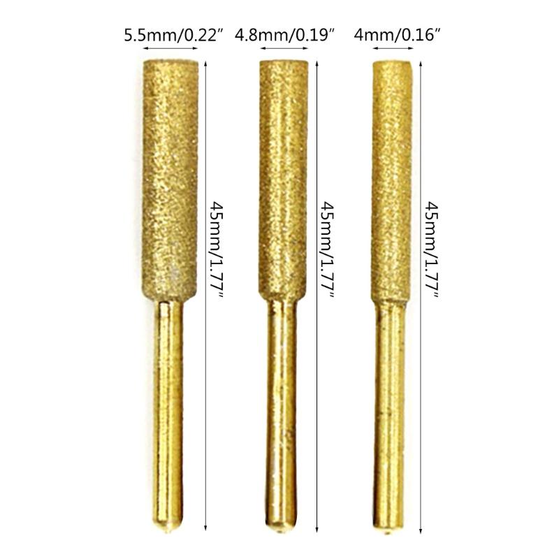 5 Stück zylindrisch mit Diamantbeschichtung für Kopfmontierte Spitzen Diamantschaft Anzug Schleifspitze Rotierend für die meisten Rotationswerkzeuge