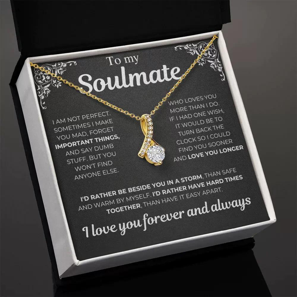 Soulmate Full Diamond Herringbone Pendant Necklace - Light Luxury Design In Gift Box for Women