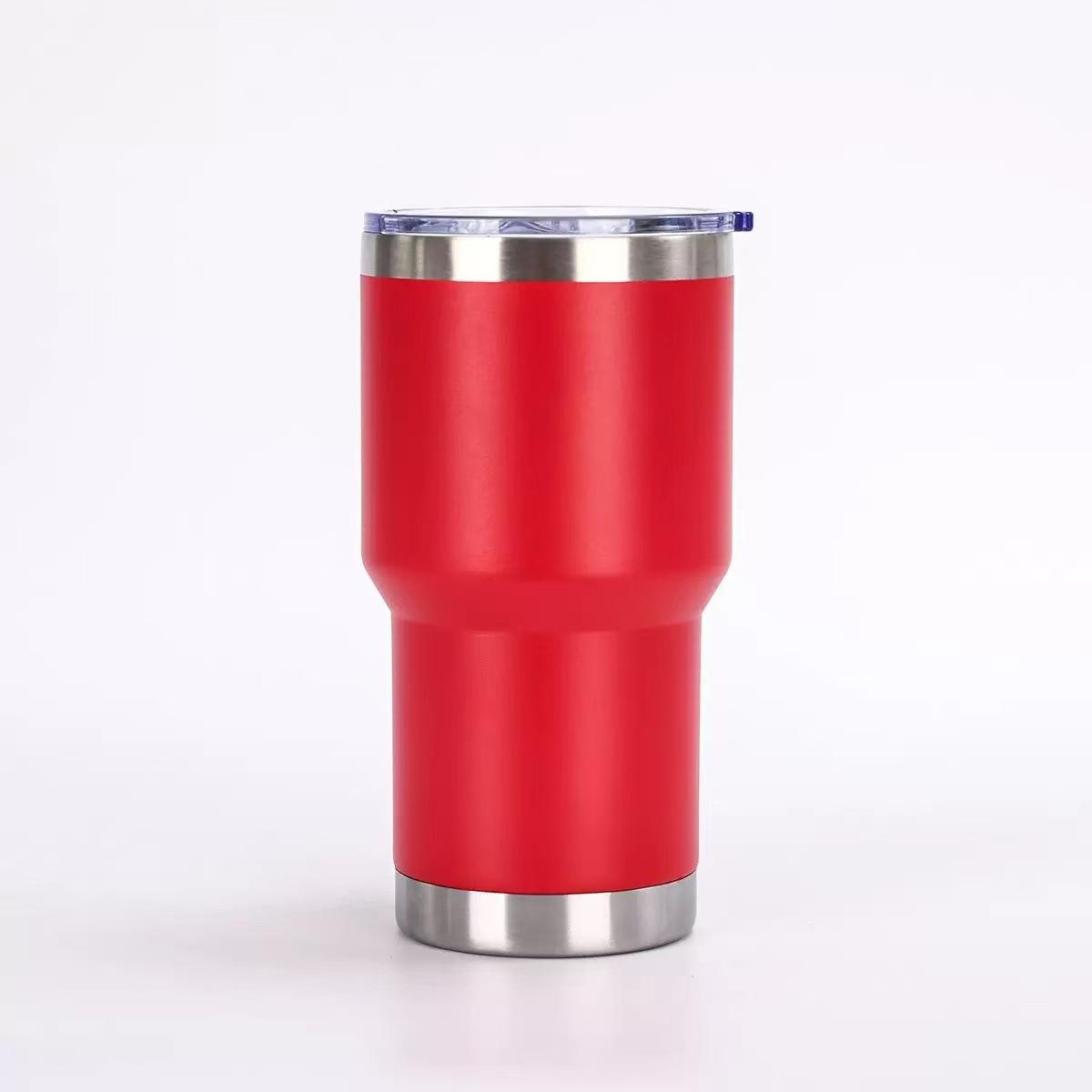 304 Double-layer Vacuum Stainless Steel 20oz Car Cup Portable Bingba Beer Insulated and Cold Water Cup 20oz-600ml красный