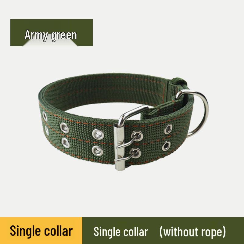 Adjustable Leather Dog Collar with Anti-Escape Double Buckle for Small, Medium, and Large Dogs
