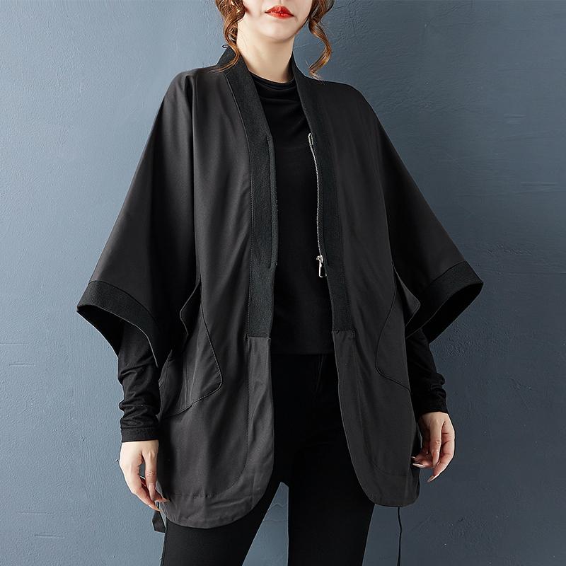 Plus size Black jaket causal loose spring autumn women Jacket Coat
