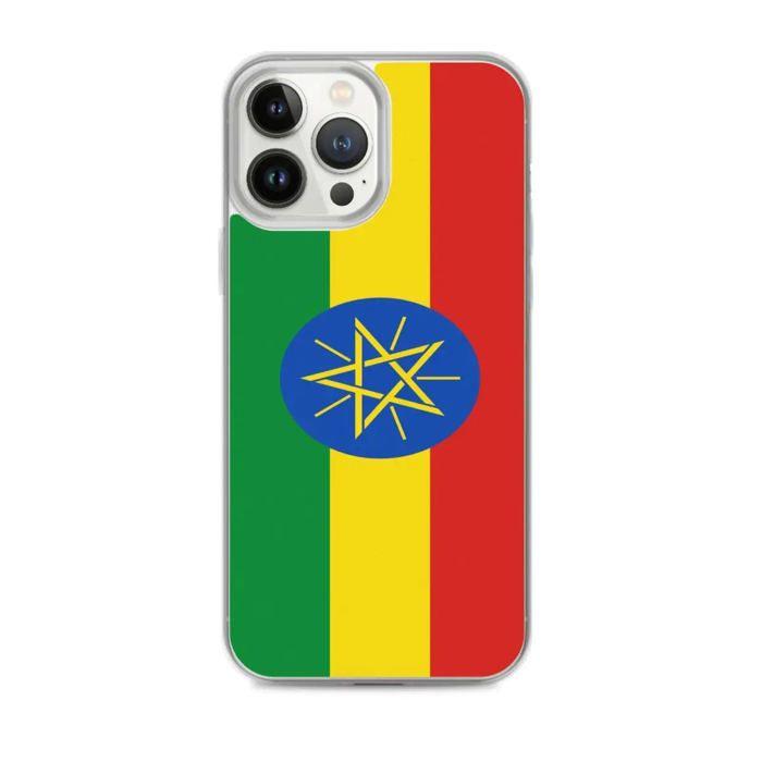 Coque iPhone - Multicolore - Drapeau Éthiopie - Souple - TPU - Compatible iPhone 13 Pro Max