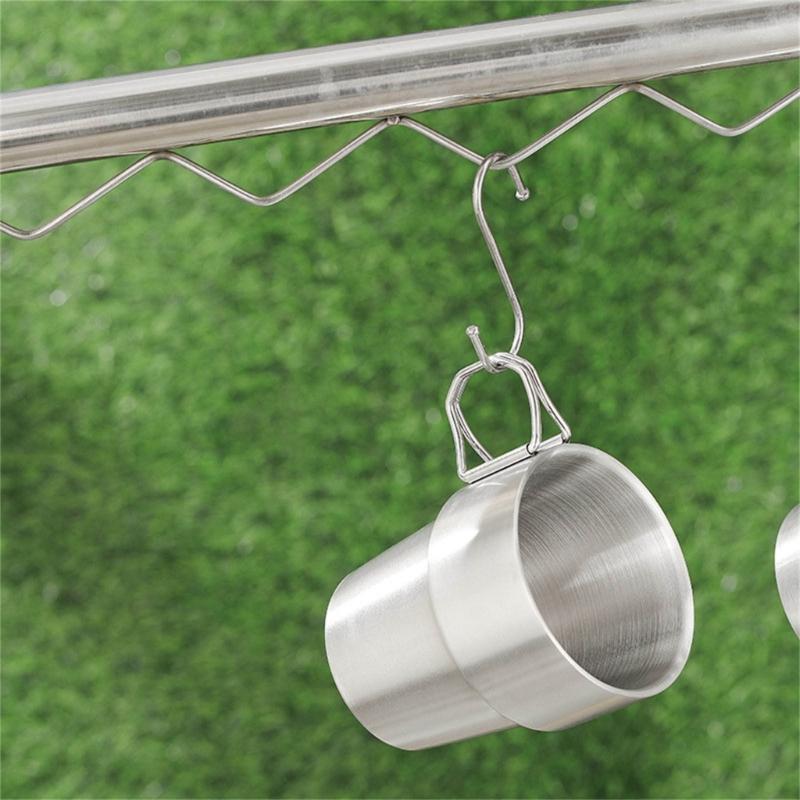 2er-Pack Edelstahl Isolierbecher für Camping, klappbarer Griff, doppelwandige Kaffeetassen für Outdoor, Wandern