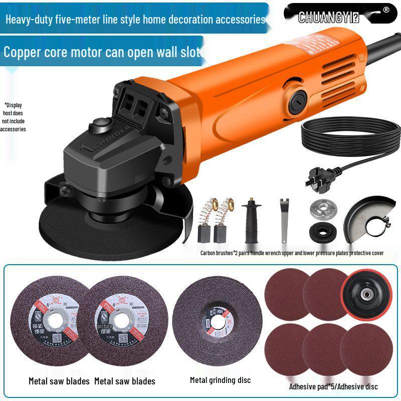 Multifunctional Angle Grinder & Polisher: Handheld Cutting, Grinding, and Polishing Tool for Household Use