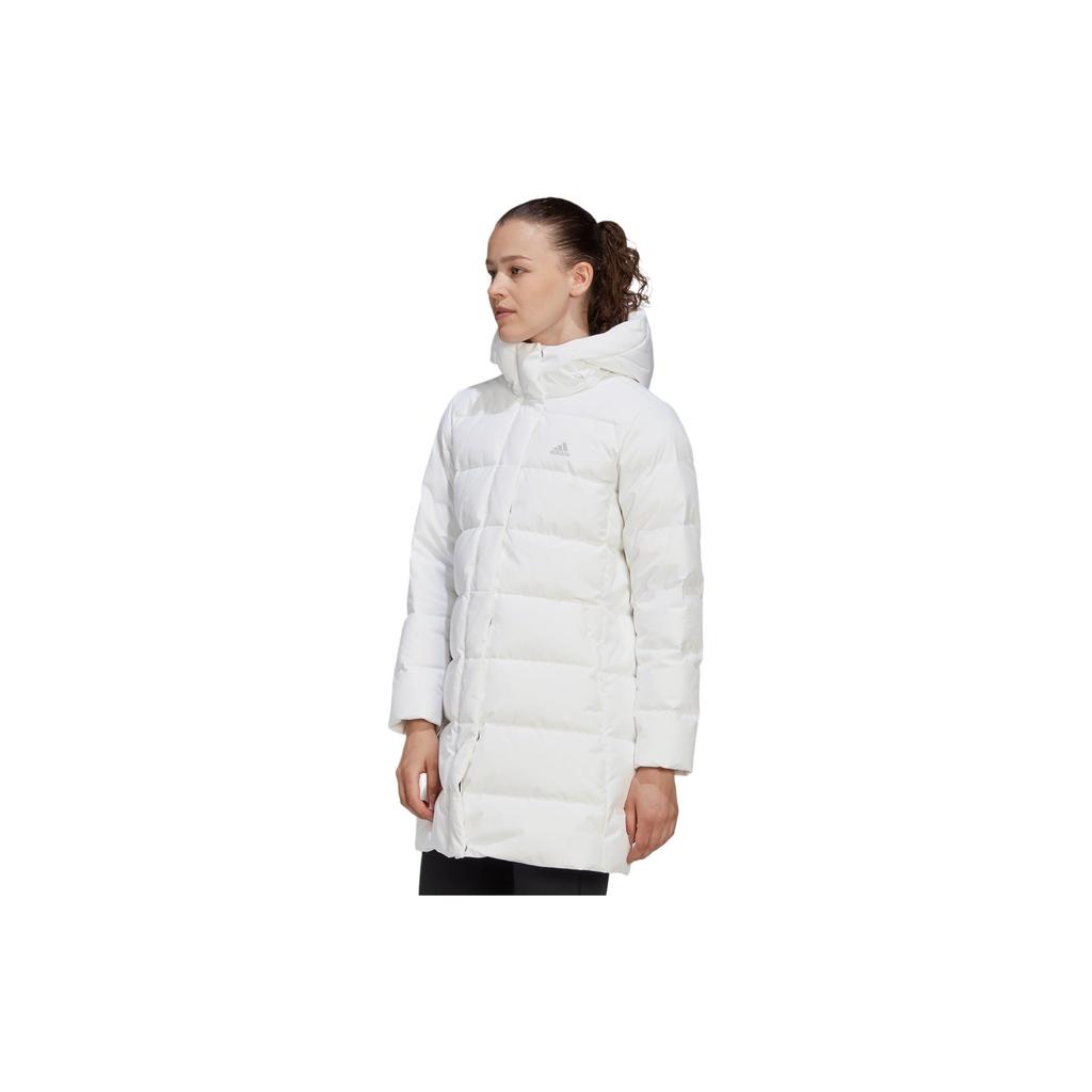 adidas Manteau Mi-long Doudoune à Capuche Sports Outdoor Hiver Femmes Manteaux Blanc GE9992