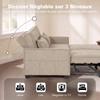 Convertible Sofa, 2-Seater, 4-in-1 Chenille Corner Sofa Bed, 167 cm, Adjustable Backrest, Brown