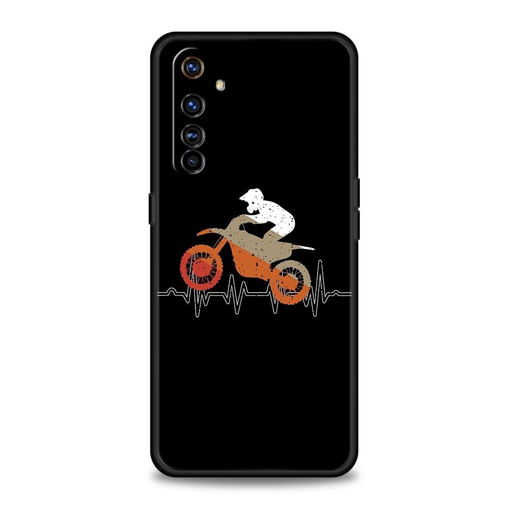 Moto Cross Motorcycle Sports Phone Case For Realme 10 9 8 5G 7 6 GT2 Pro Plus 9i 8i C21 C11 C25 C35 GT Neo 2 3 3T Black Cover