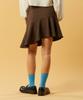 Collet Flare Asymmetrical Mini Skirt [Brown]