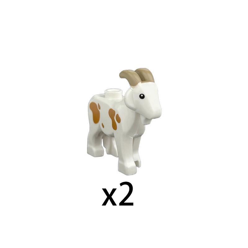 MOC Stadt Mini Süßes Tier Bär Schaf Ziege Huhn Hund Schwein Familie Bauernhof Bausteine Zubehör Kinderspielzeug Weihnachtsgeschenk
