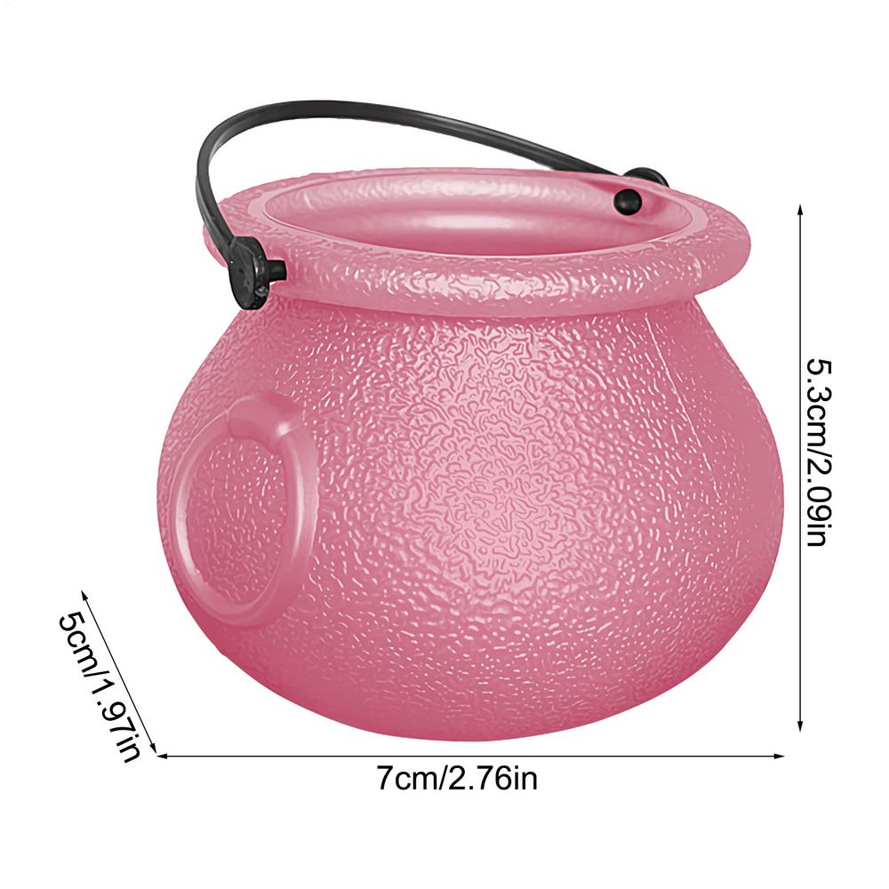 Halloween Candy Bowl Trick or Treat Candy Bucket Plastic Cauldron Bowls with Iron Rack Halloween Party Decor Candy Bucket