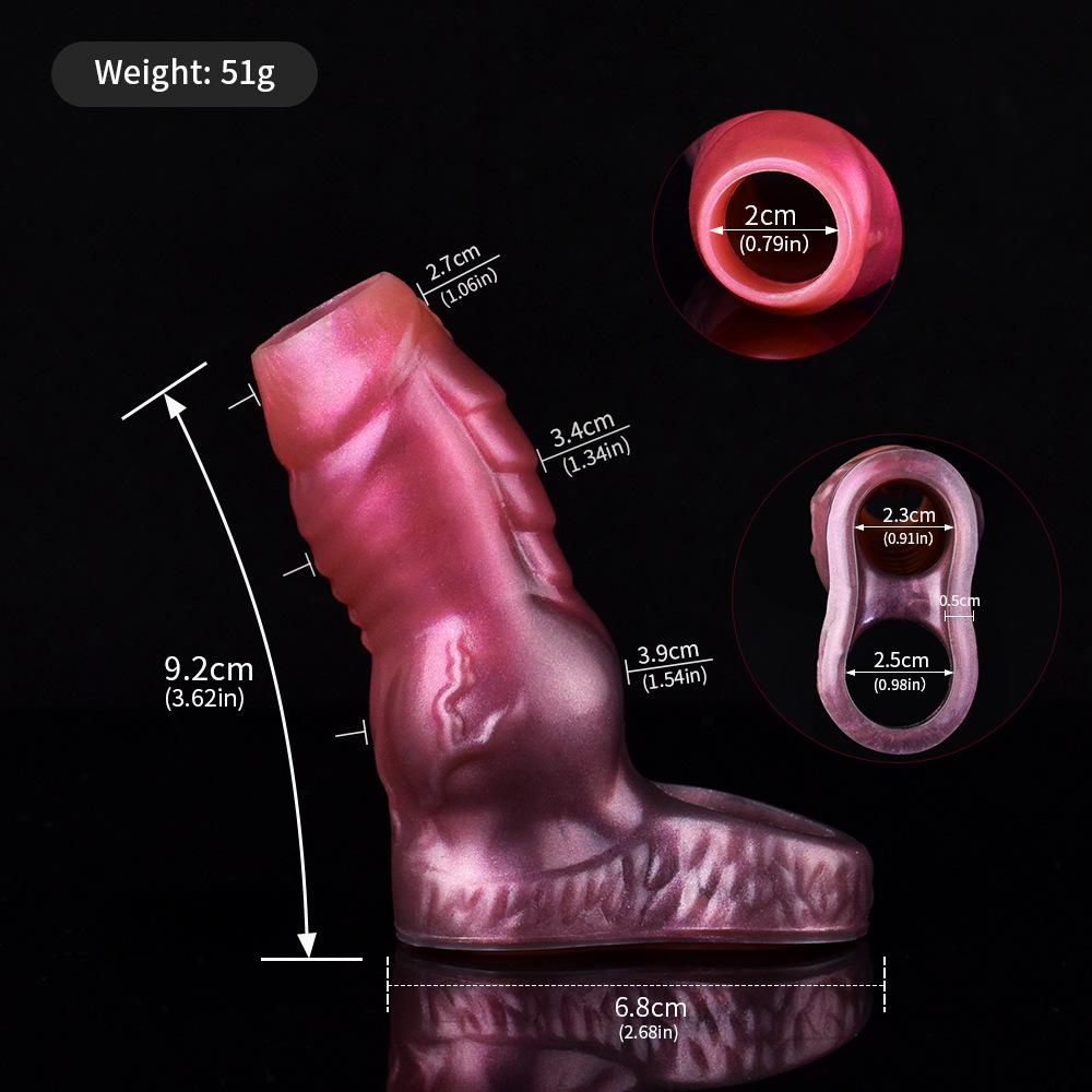Silicone Penis Sleeve Condom Extender Soft Realistic Dildo Adult Sex Toy for Men Women Pegging Strap On