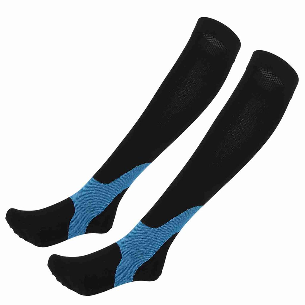 Outdoor Sports Gradient Function Compression Stockings Socks Calf Sleeve for Cycling Marathon RunningDark Green X