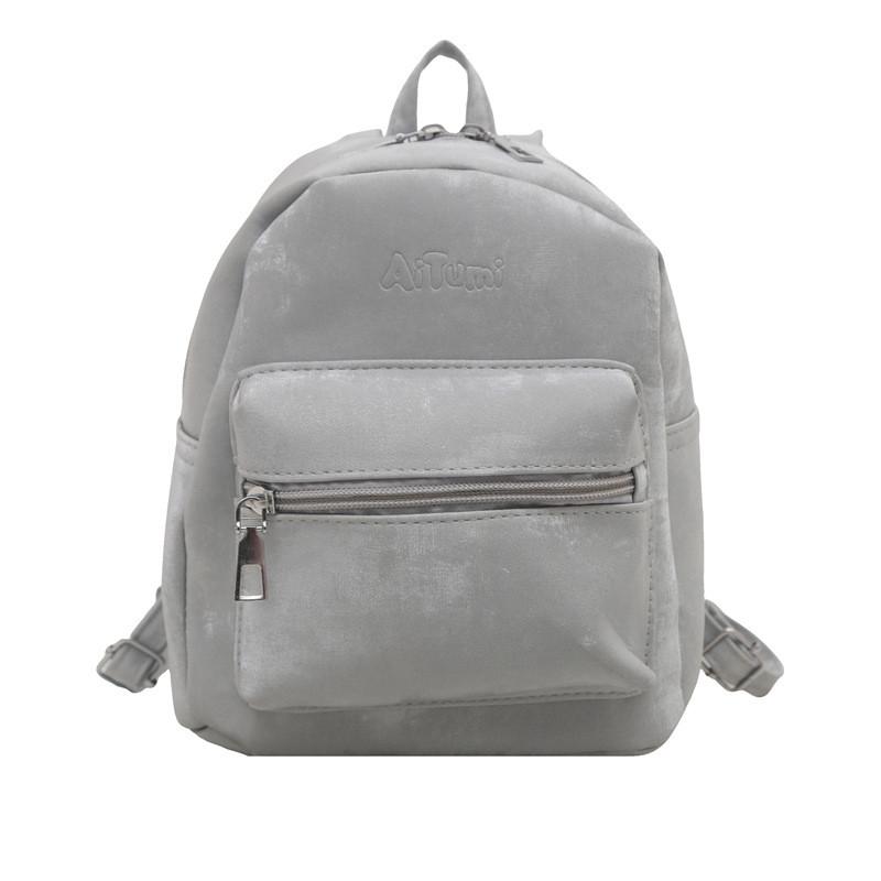 Pu Mini Backpack For College Students With Solid Color Design And Shelliemay Pendant For Daily Use