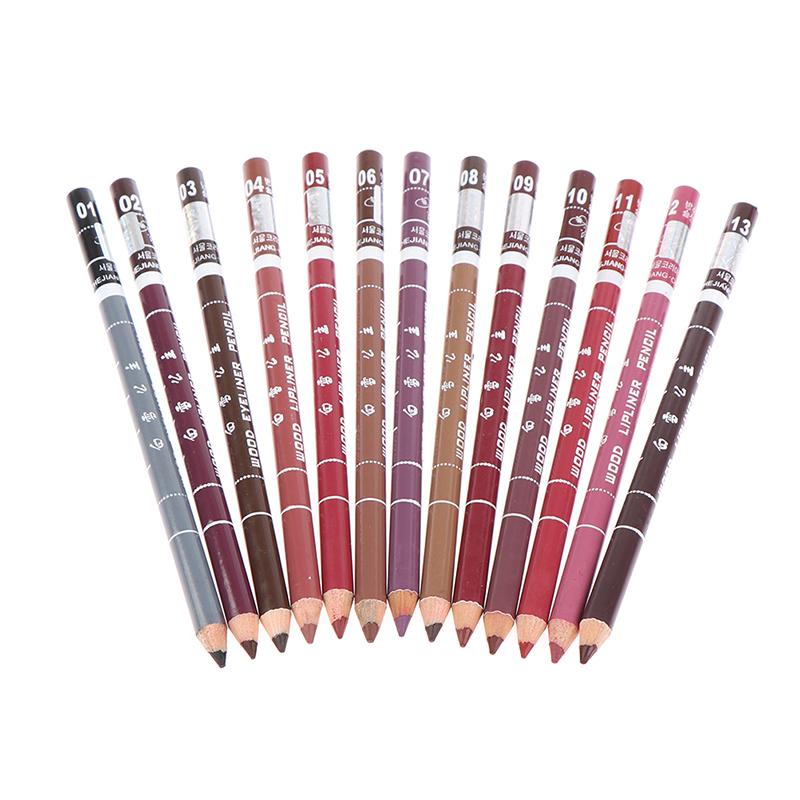 1Pcs Professional Wood Lip Liner Waterproof Lady Long Lasting Lip Liner Pencil