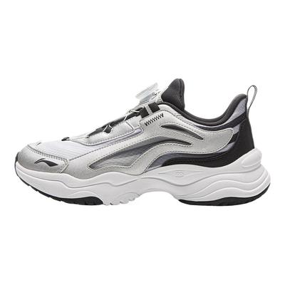 Li Ning Dziecięce Seria Sportowy Styl Życia Aurora Wygodne Wszechstronne Modne Modne Codzienne Buty Dziecięce Codzienne Buty Srebrne Czarne YKCV202-23