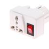 Eu 250V 10A Universal Adaptor Socket Portable White Extension Outlet Extend Converter Plug Socket With On Off Red Light Switch